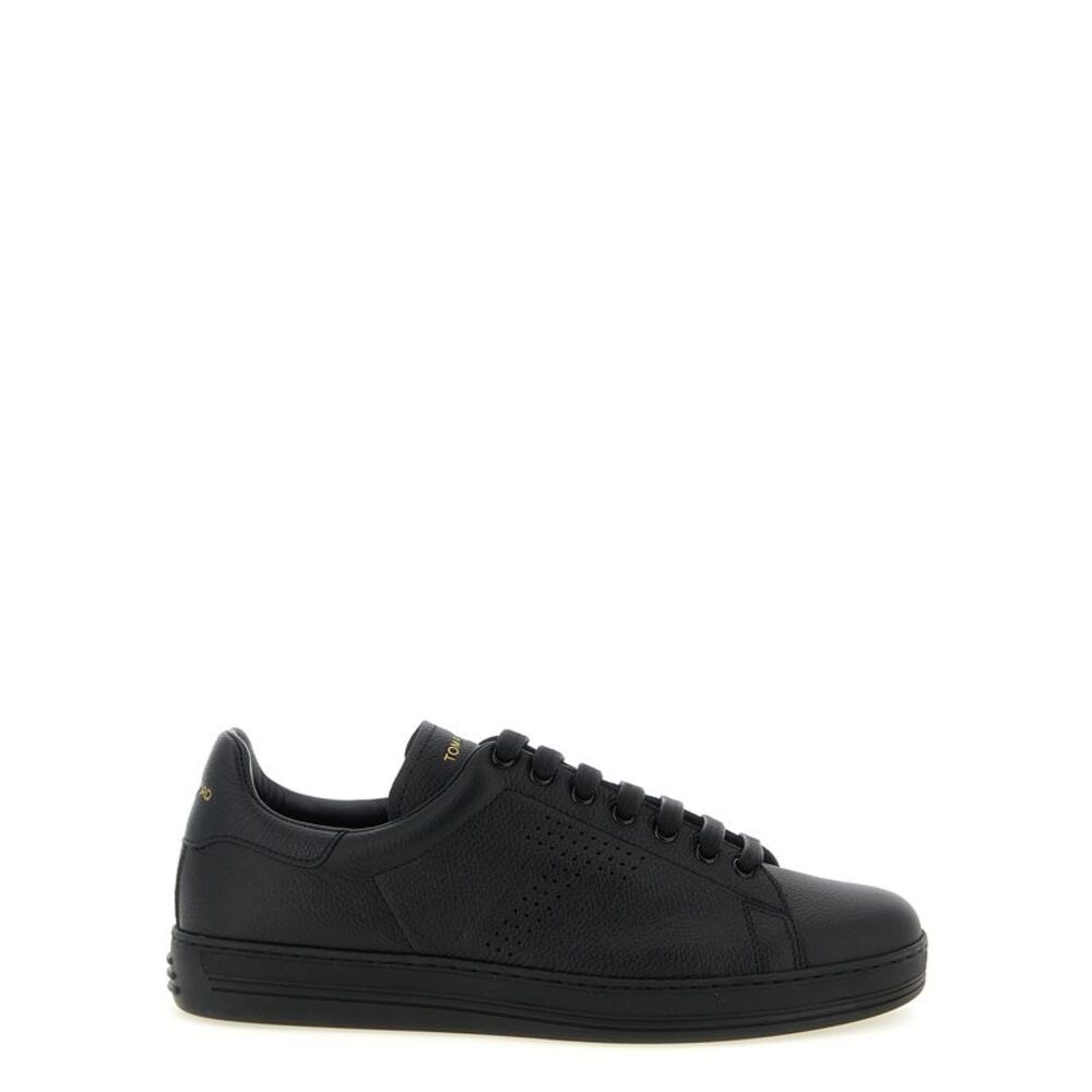 Tom Ford Black Leather Low Top Men's Sneakers